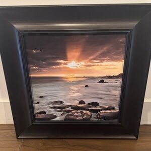 Sunset Seascape Framed Wall Art - Black Frame